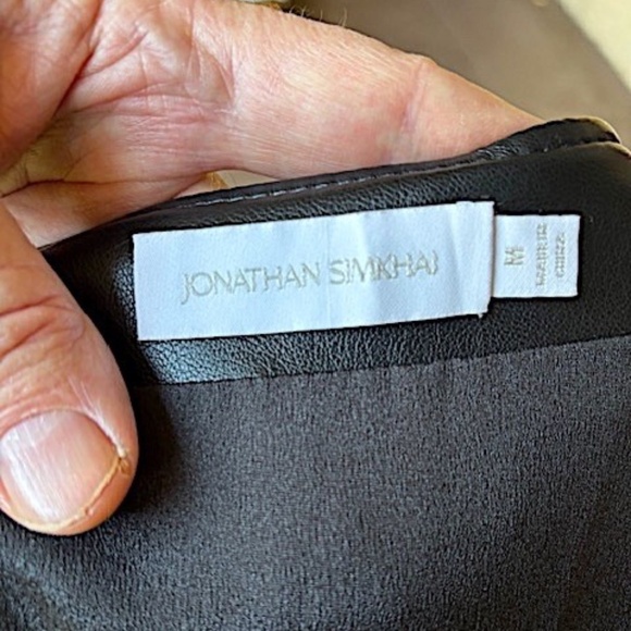 $425 JONATHAN SIMKHAI "Clayton" Studded Vegan Leather Mini Skirt NWOT/sz M - Picture 15 of 16